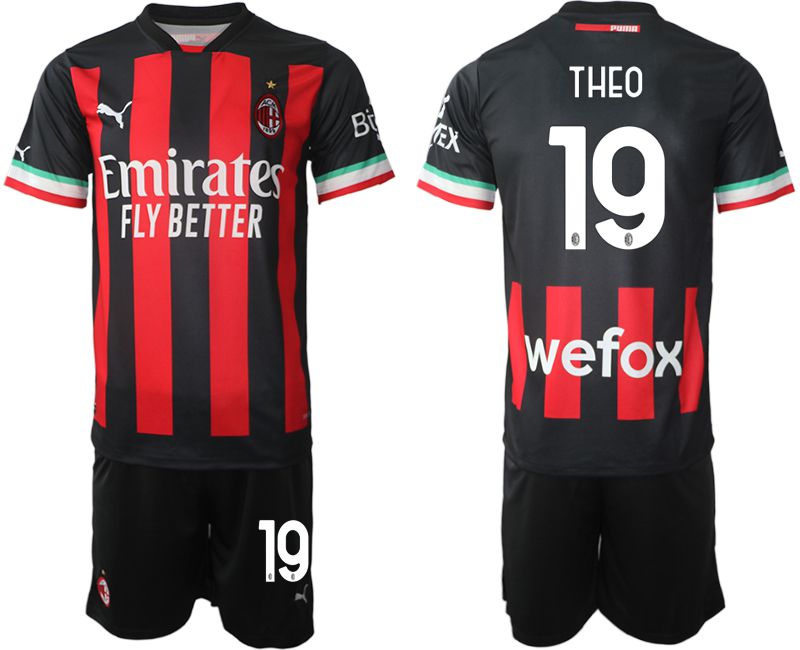 Men 2022-2023 Club Ac Milan home black #19 Soccer Jersey->ac milan jersey->Soccer Club Jersey